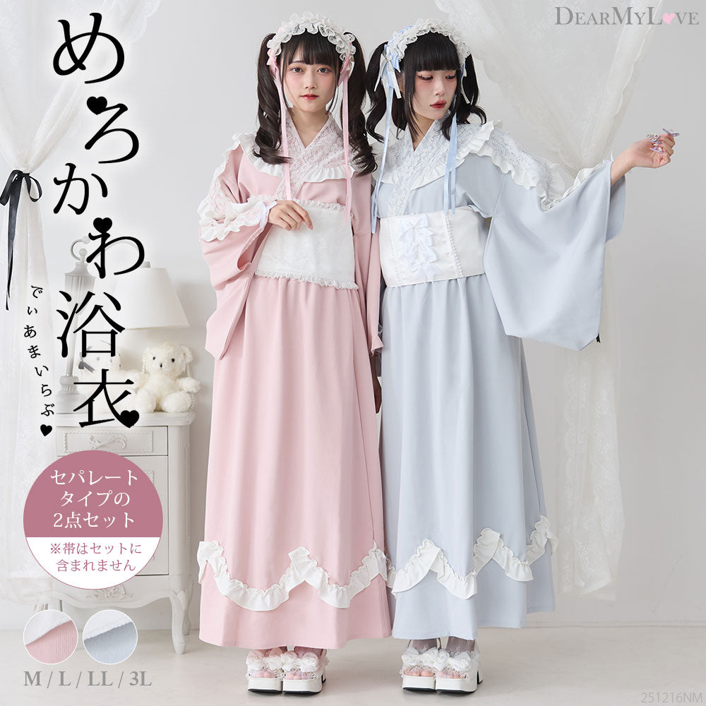 新品未使用　BODYLINE M〜L 姫 浴衣ドレス 薔薇 ゴスロリ　フリル 新品未使用 BODYLINE M〜L 姫 浴衣ドレス 薔薇 ゴスロリ フリル