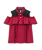 ラッフルオフショルブラウス