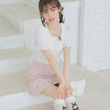 リボンチャームパールネックレス