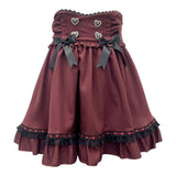 【新春セール】ハートリボンビジューフリルスカート