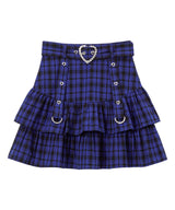 チェックハートベルトスカート
