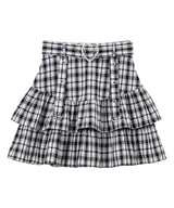 チェックハートベルトスカート