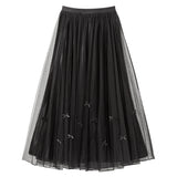 チュールリボンロングスカート