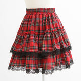 レース×チェック柄サブジラギャルスカート