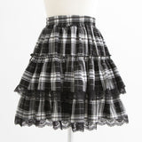 レース×チェック柄サブジラギャルスカート