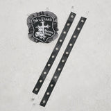 ドクロモチーフピン付蜘蛛の巣チュールギンガムチェックスカート