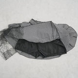 ドクロモチーフピン付蜘蛛の巣チュールギンガムチェックスカート