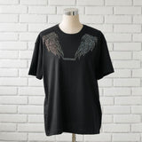 ビッグシルエットキラキラストーンTシャツ 【オーバーサイズ】【ロング丈】