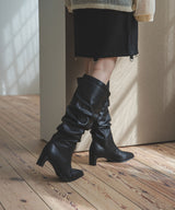 【最上もが着用】くしゅくしゅルーズロングブーツ