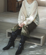 【最上もが着用】くしゅくしゅルーズロングブーツ