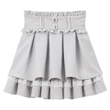 パールビジューフレアハイウエストスカート