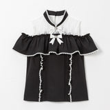 ラッフルオフショルブラウス