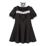 ホルターネックレースフリルワンピース