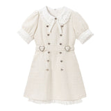 【新春セール】キラキラハートキルティングサマーツイードワンピース