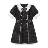 キラキラハートキルティングサマーツイードワンピース