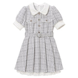 サマーツイードハートパールプリーツワンピース