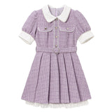 サマーツイードハートパールプリーツワンピース