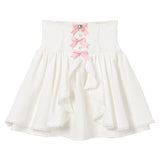 フロントラッフルコルセットスカート