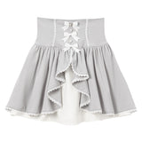 フロントラッフルコルセットスカート