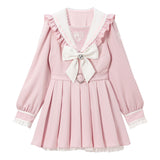 ハートレースリボンセーラーワンピース