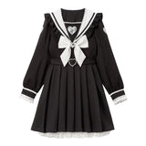 ハートレースリボンセーラーワンピース