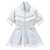 フリルたっぷりメイドジャージワンピース