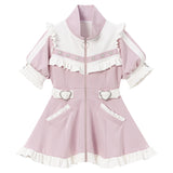 フリルたっぷりメイドジャージワンピース