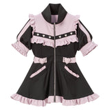 フリルたっぷりメイドジャージワンピース