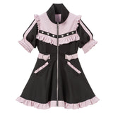 フリルたっぷりメイドジャージワンピース