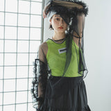 フリルキャンディースリーブシアープルオーバー