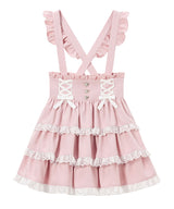 【新春セール】ハートビジューレースアップリボンフレアスカート