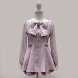 【新春セール】丸襟はしごレースリボンハートセットアップ