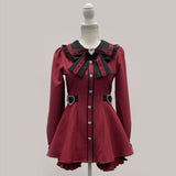 【新春セール】丸襟はしごレースリボンハートセットアップ