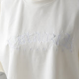 ビッグシルエットバック刺繍スエードTシャツ 【オーバーサイズ】【ロング丈】