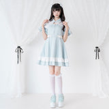 デコルテレースジャージワンピ