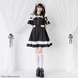 デコルテレースジャージワンピ