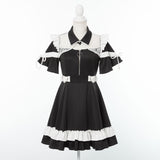 デコルテレースジャージワンピ