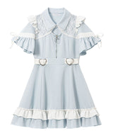 デコルテレースジャージワンピ