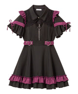 デコルテレースジャージワンピ