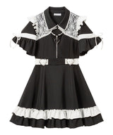 デコルテレースジャージワンピ