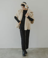 チュールフリルドッキングリブニット