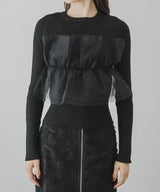 チュールフリルドッキングリブニット