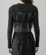 チュールフリルドッキングリブニット