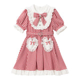 ハートポケットリボンフリルワンピース