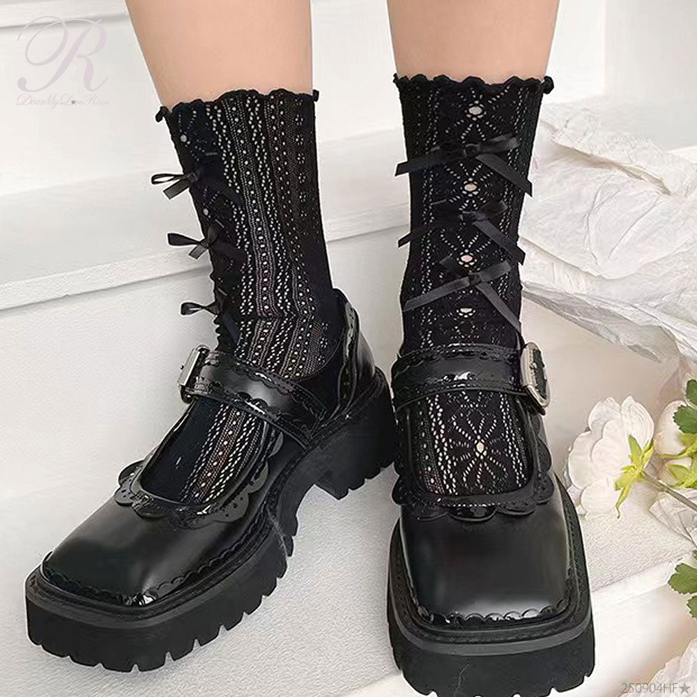 メール便】トリプルリボンレースショートソックス – レディース