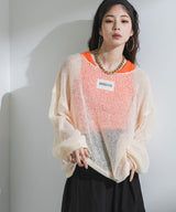 シアーメッシュモヘアタッチニット