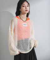 シアーメッシュモヘアタッチニット