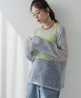 シアーメッシュモヘアタッチニット