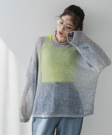 シアーメッシュモヘアタッチニット