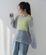 シアーメッシュモヘアタッチニット